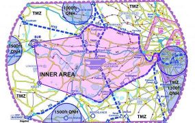 Helikopter in Londen Heathrow Zone; piloot voor de rechtbank