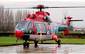 Oostenrijkse SuperPuma op weg door België naar Chili 